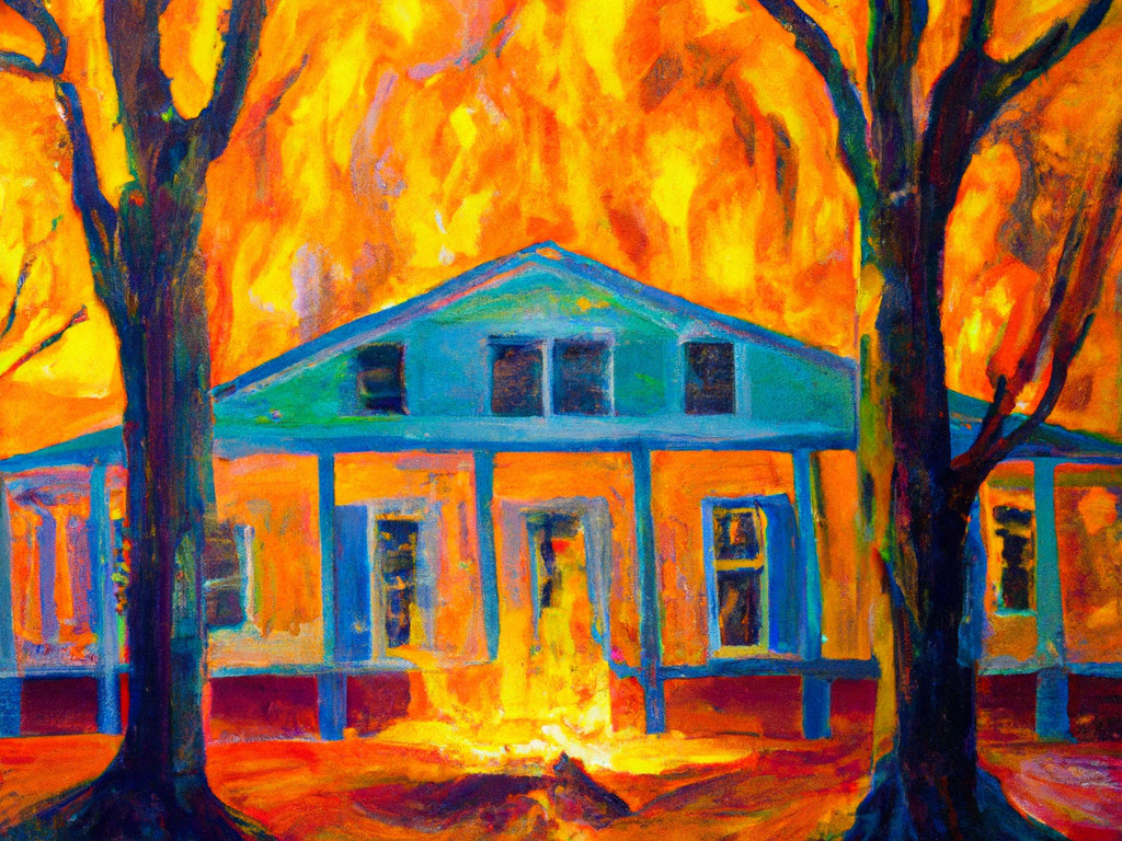 A house on fire